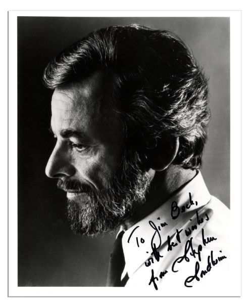 Multi-Award-Winning Musical Theater Legend Stephen Sondheim 8'' x 10'' Signed and Inscribed Photo