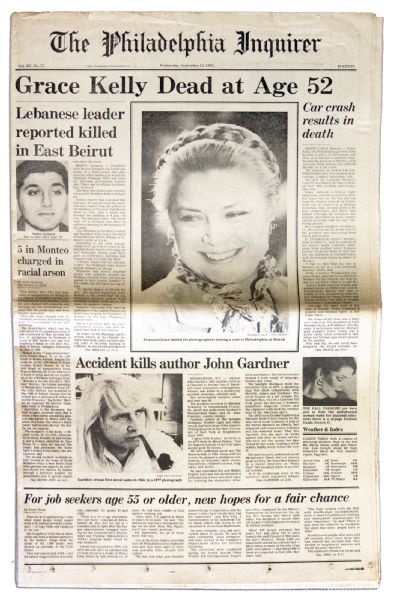 Princess Grace's Death Announced in Her Hometown Newspaper