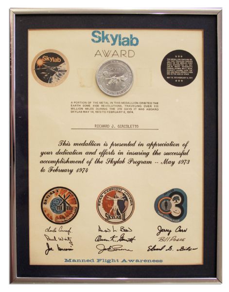 NASA Commemorative Medallion Made of Aluminum From the 1973 Skylab Space Station -- The First U.S. Space Station to Orbit Earth