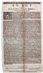 Third English Civil War Broadside Replacing King Charles Day of Fasting & Humiliation With Parliaments Own Day