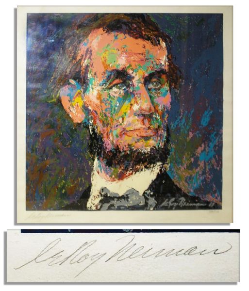 LeRoy Neiman Signed Limited Edition Serigraph of Abe Lincoln -- Signed and Numbered by the Distinctive Expressionist Artist