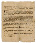 1775 Revolutionary War Broadside -- With Enlistment Instructions From Horatio Gates to Officers of the Massachusetts Bay Forces