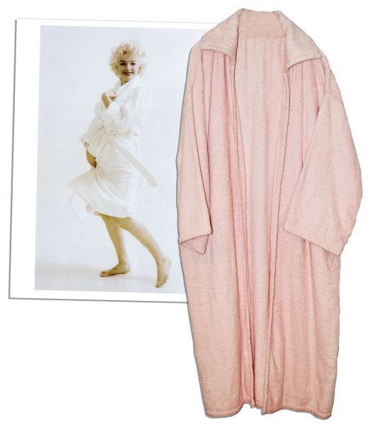 Marilyn Monroe Pink Robe -- Worn by The Screen Siren on Set of Her 1957 Film Opposite Laurence Olivier -- ''The Prince and the Showgirl''