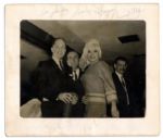 Jayne Mansfield Snapshot With Her Signed Autograph Inscription to Border -- 11 x 9.5