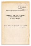 Father of Intelligence Analysis, Sherman Kent Signed CIA Booklet -- With His 1946 Autograph Inscription, ...Beware optimism of last pp. Doesnt hold as well now...