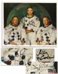 Apollo 11 Crew Signed 10 x 8 Photo -- Neil Armstrong, Buzz Aldrin & Michael Collins