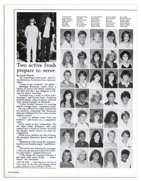 Underage Adult Film Star Traci Lords High School Yearbook -- Her Only Yearbook Appearance Before Dropping Out