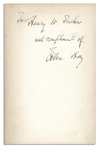 Abraham Lincoln's Secretary John Hay Signed Book of Poems