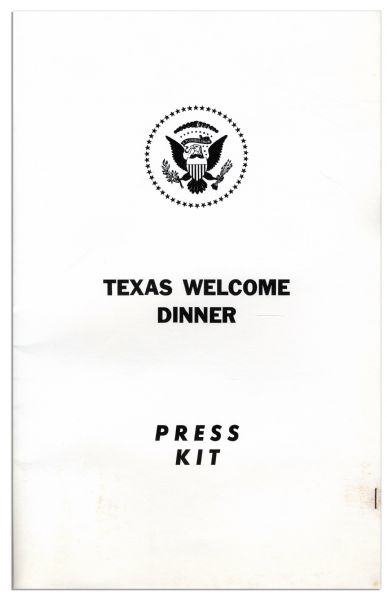 Press Kit & Memo for the JFK Texas Welcome Dinner -- Scheduled the Night of His Assassination