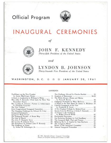 John F. Kennedy Hardcover 1961 Inauguration Book