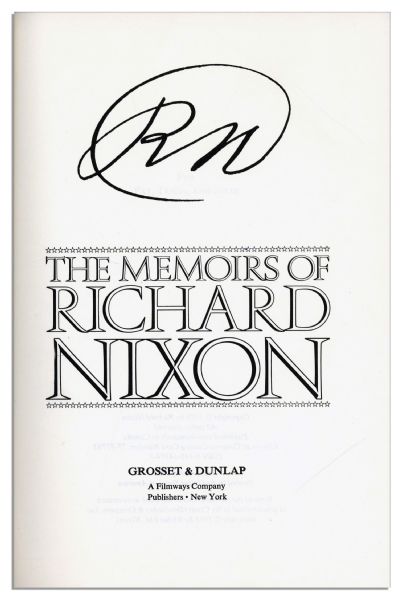 Richard Nixon Signs His ''Memoirs''
