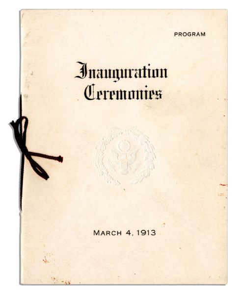 Woodrow Wilson 1913 Inauguration Invitation & Program 
