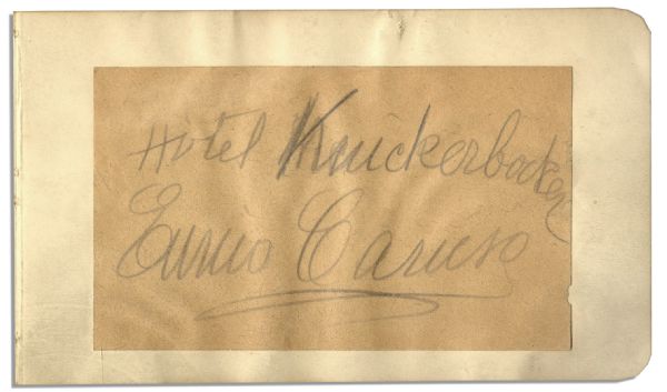 Golden Age Collection of Autographs --  Including Legends Enrico Caruso, George Jessel & Ethel Barrymore