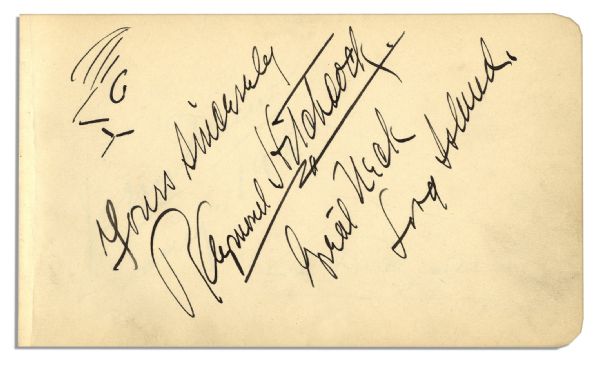 Golden Age Collection of Autographs --  Including Legends Enrico Caruso, George Jessel & Ethel Barrymore