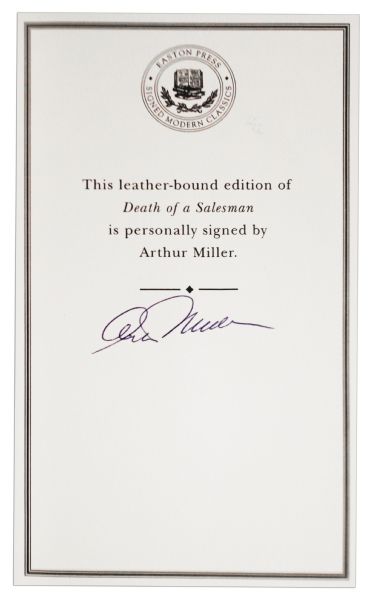 Arthur Miller Signed Copy of ''Death of a Salesman''
