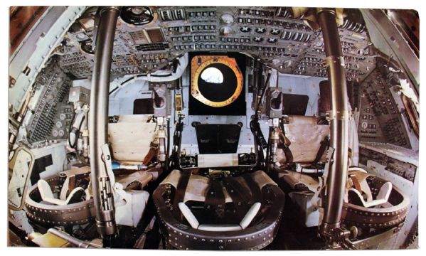 Neil Armstrong Signed Oversized Poster -- Shows the Apollo 11 Lunar Module Interior -- Signed ''Neil Armstrong / Apollo 11''