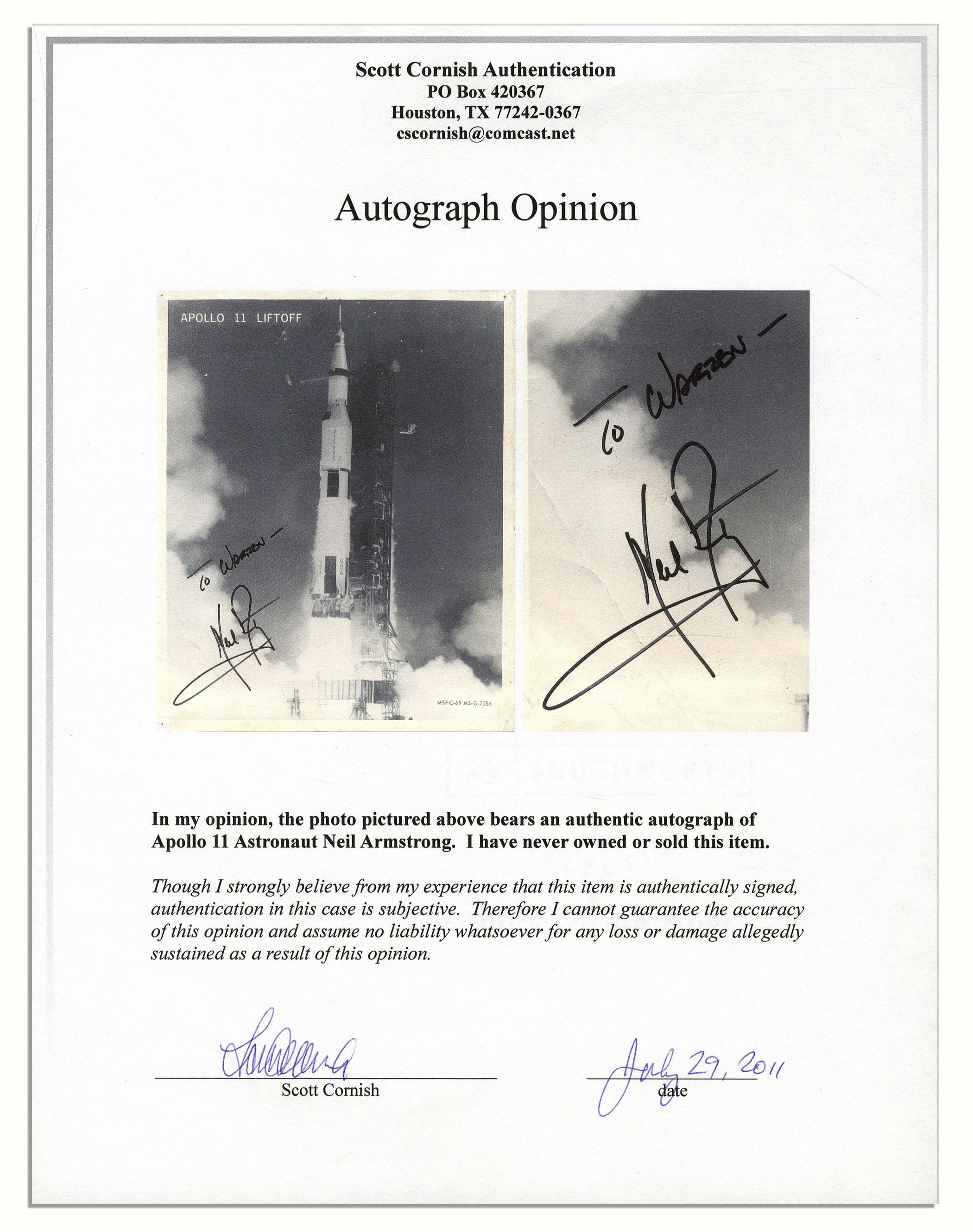 Lot Detail Neil Armstrong Signed 8 X 10 Photo Of The Apollo 11
