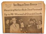 JFK Assassination Newspaper -- 25 November 1963 Edition of ''The Dallas Times-Herald'' Covering The Shooting of Lee Harvey Oswald
