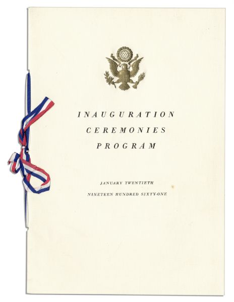 Official John F. Kennedy Inauguration Ceremony Invitation, Program & Entry Ticket