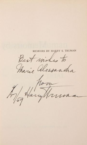 Harry Truman Signed Two Volume Set of His Memoirs -- Both Volumes Signed
