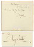 Unique Gift Signed by Queen Elizabeth II -- 1952 Calendar Signed When Elizabeth Was Still a Princess