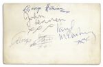 Beatles Promo Card Signed by All Four Members, Circa Late 1962 -- Shortly After Ringo Starr Became the New Drummer