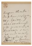 Russian Composer Pyotr Ilyich Tchaikovsky Autograph Letter Signed -- ''...Give me sweetheart forty rubles as a loan...''