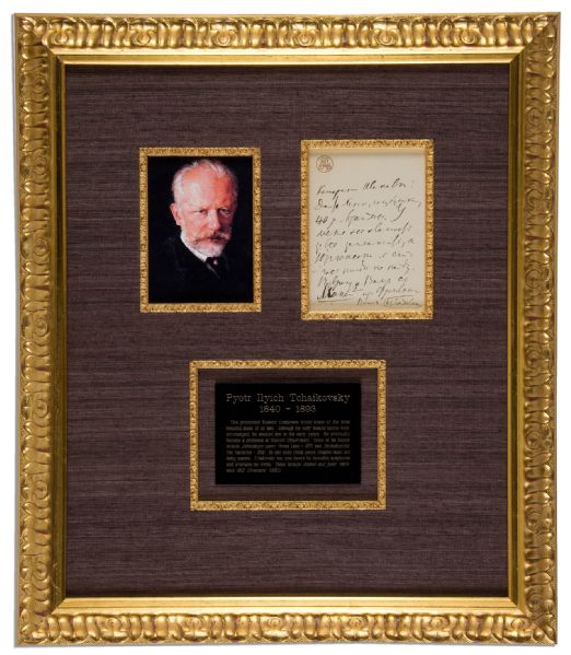 Russian Composer Pyotr Ilyich Tchaikovsky Autograph Letter Signed -- ''...Give me sweetheart forty rubles as a loan...''