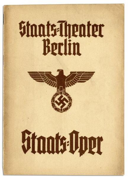 Seven Nazi-Era German Opera Programs From Various Theaters in Berlin and Munich -- With One 1944 WWII-Dated Program