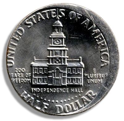 1976 Half Dollar Kennedy Error Coin -- Struck 10% Off-Center