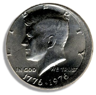 1976 Half Dollar Kennedy Error Coin -- Struck 10% Off-Center