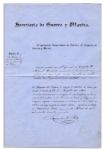 Alamo Letter of Merit Awarded to Mexican General for Fighting the ''rebel...settlers in the year 1836''