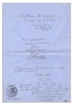 Alamo Letter of Merit Awarded to Mexican General for Fighting the ''rebel...settlers in the year 1836''