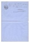 Alamo Letter of Merit Awarded to Mexican General for Fighting the ''rebel...settlers in the year 1836''