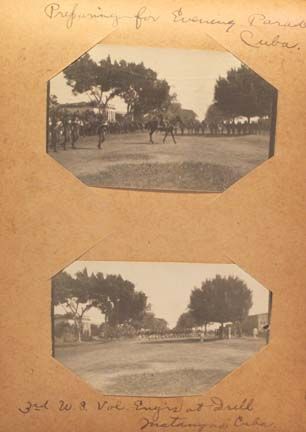 Spanish-American War Photo Album Consisting of Illuminating Pictures of Cuban Life and the 8th Massachusetts Infantry in the South -- Contains Shocking Photo of Southern Mob Throwing Black Person