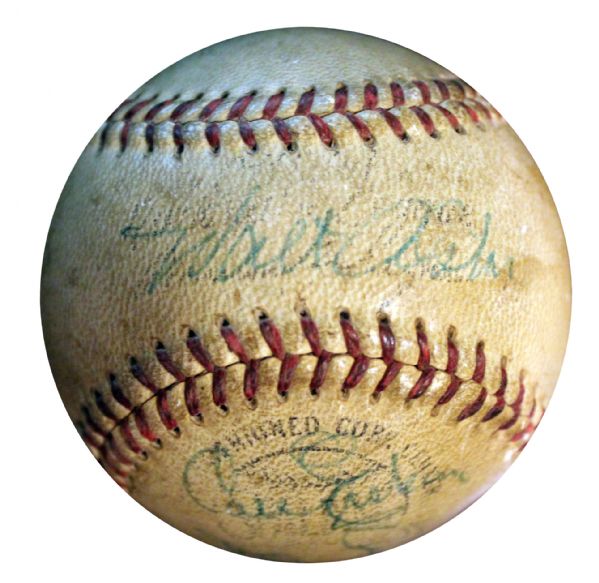 1954 Brooklyn Dodgers Signed Baseball -- With 12 Signatures Including Hall of Famers Jackie Robinson, Pee Wee Reese, Walter Alston and Tommy Lasorda -- With PSA/DNA COA
