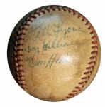 1954 Brooklyn Dodgers Signed Baseball -- With 12 Signatures Including Hall of Famers Jackie Robinson, Pee Wee Reese, Walter Alston and Tommy Lasorda -- With PSA/DNA COA