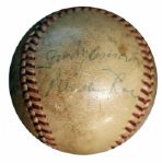 1954 Brooklyn Dodgers Signed Baseball -- With 12 Signatures Including Hall of Famers Jackie Robinson, Pee Wee Reese, Walter Alston and Tommy Lasorda -- With PSA/DNA COA
