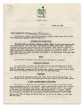 Clifford Roberts 1959 Typed Letter Signed Regarding the 1959 Masters Tournament -- Roberts Outlines Tournament Rules & Guidelines