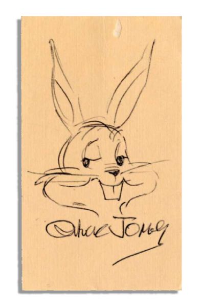 One-of-a-Kind ''Bugs Bunny'' Sketch Hand-Drawn and Signed by Creator Chuck Jones -- On Chuck Jones Business Card