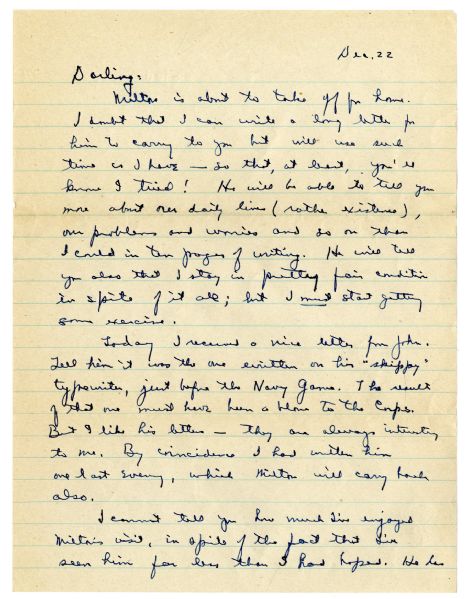Eisenhower WWII Autograph Letter Signed -- ''...It's difficult to explain how...isolated one gets to feel...the job not even very well started I...find myself...looking forward to the days of...