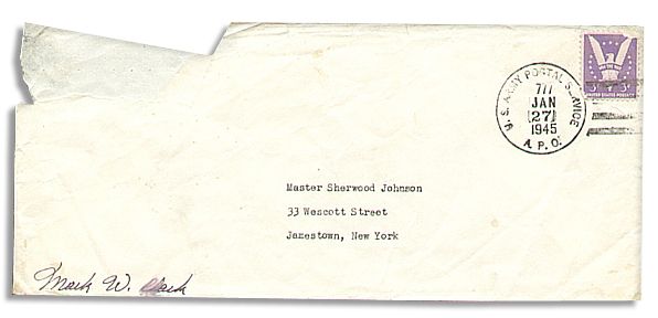 Mark Clark Typed Letter Signed to Boy Scout Johnson -- With Fifth Army Shoulder Patch -- 1945