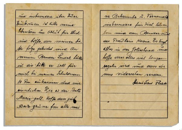 Rare 1940 Dachau Concentration Camp Prisoner Letter -- ''...All lies in God's hands and hope that all will sort itself out, slowly but surely and that we will see each other again...''
