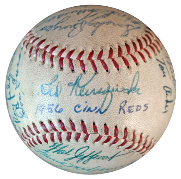 1956 Cincinnati Reds Team-Signed Baseball