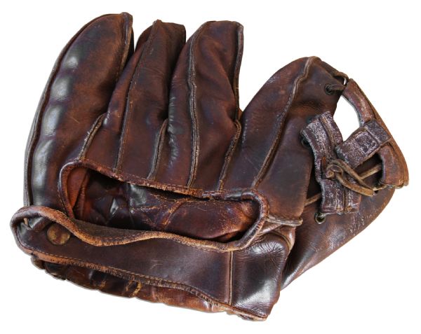 Baseball Glove Worn & Signed by Larry Jansen in 1946