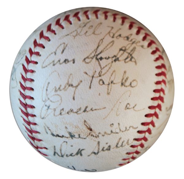 Baseball Signed by the Record-Breaking 1950 National League All-Star Team -- Stan Musial, Jackie Robinson, Ralph Kiner, Pee Wee Reese & 20 More! -- From Personal Estate of Larry Jansen