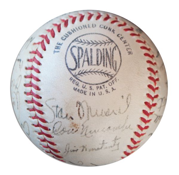 Baseball Signed by the Record-Breaking 1950 National League All-Star Team -- Stan Musial, Jackie Robinson, Ralph Kiner, Pee Wee Reese & 20 More! -- From Personal Estate of Larry Jansen