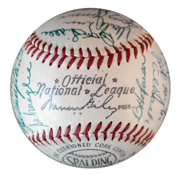 1954 World Series Champs New York Giants Team-Signed Baseball -- Willie Mays, Larry Jansen and 27 More -- From Estate of Larry Jansen -- With PSA/DNA COA