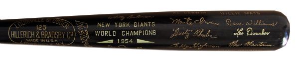 New York Giants 1954 World Champions Bat -- From Larry Jansen's Estate