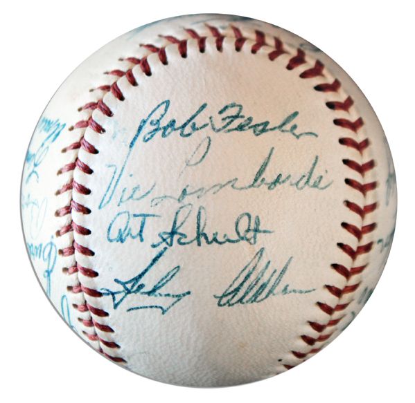 1955-56 Seattle Rainiers Team Signed Baseball -- 23 Signatures -- With Larry Jansen, Joe Ginsberg, Bob Swift & 20 Others -- From Estate of Larry Jansen